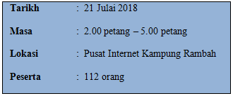 laporan aktiviti julai 2018