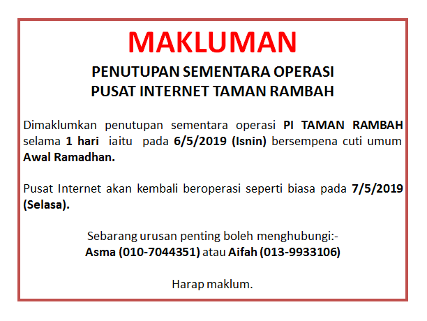 cuti umum ramadhan