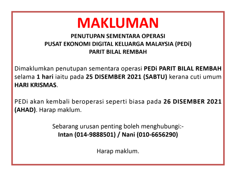 notis baru cuti 25 DISEMBER 01