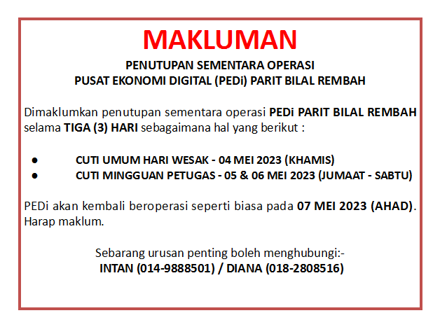 Notis Hari Wesak 2023