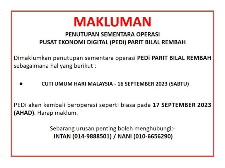 Notis Hari Malaysia 2023